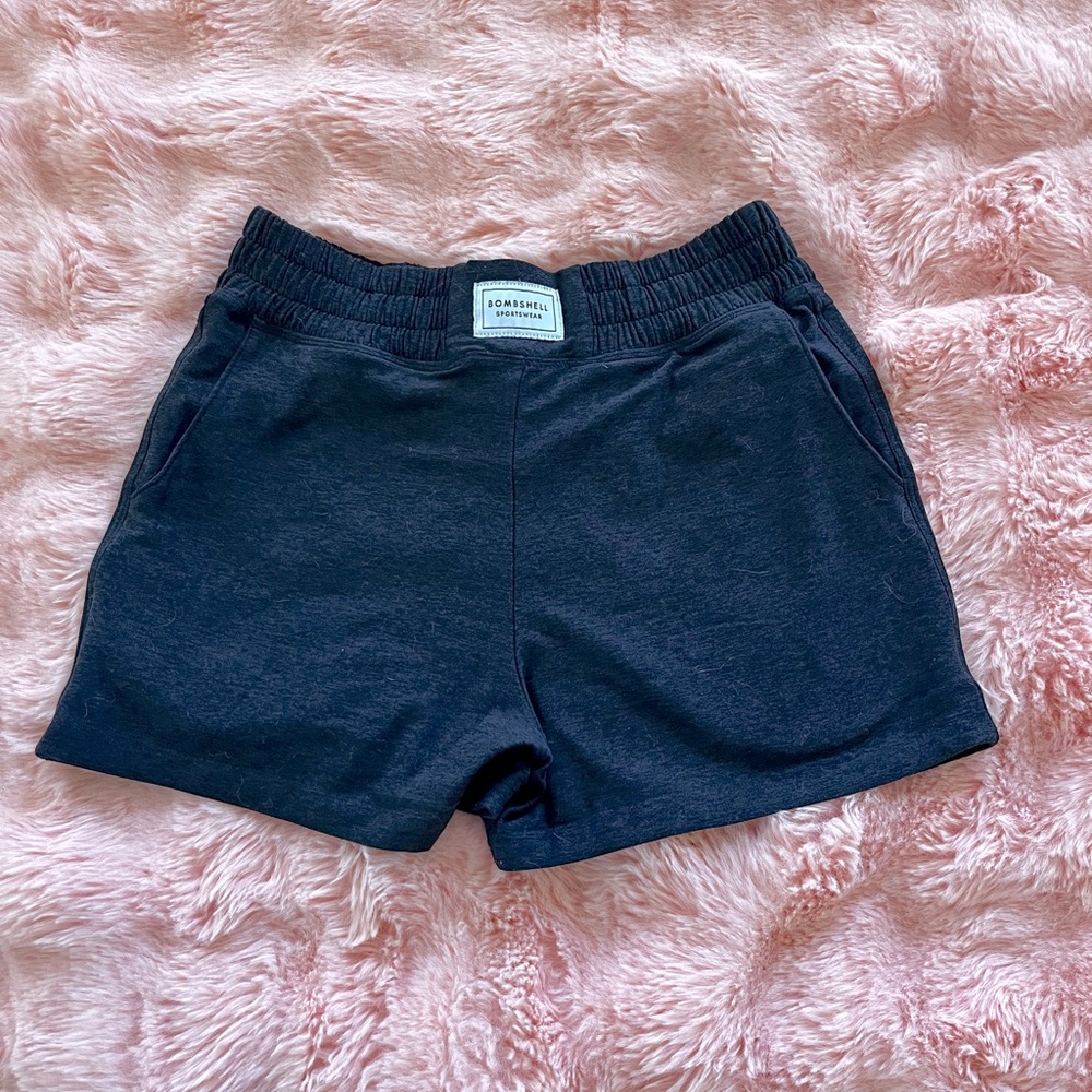 Bombshell Sportswear Black Heather Lounge Shorts S